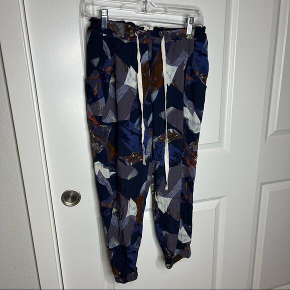 Aritzia Wilfred Blue Patterned Casual Tapered Leg Crop Pant Size XS - Picture 1 of 10